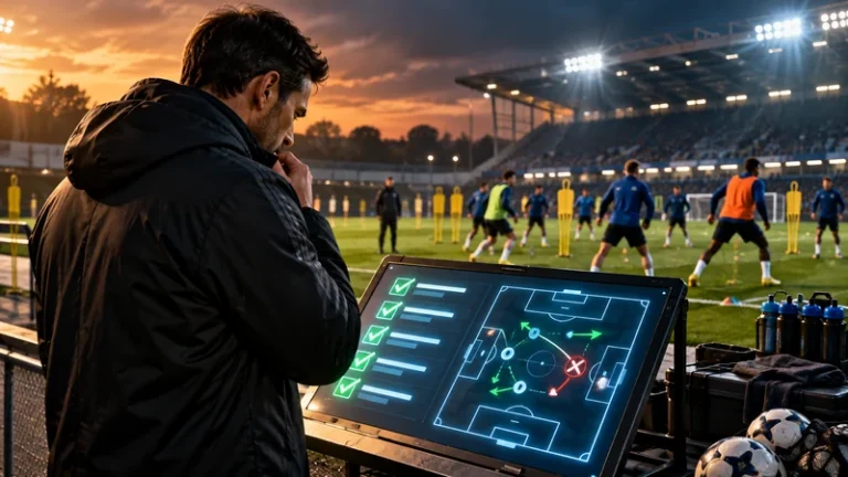 FC 27 Career Mode update with a football manager reviewing tactical fixes