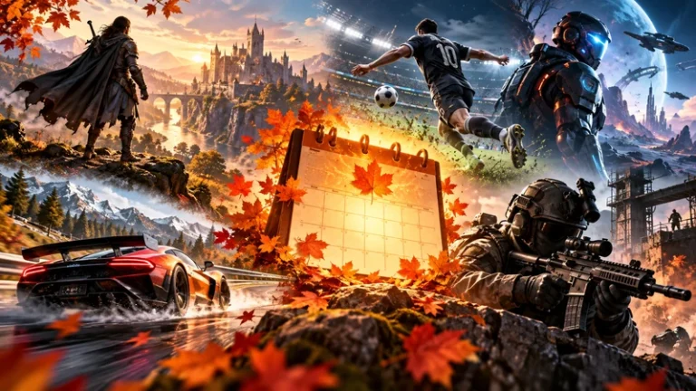 October 2026 game releases across fantasy, racing, football, shooter, and sci-fi genres