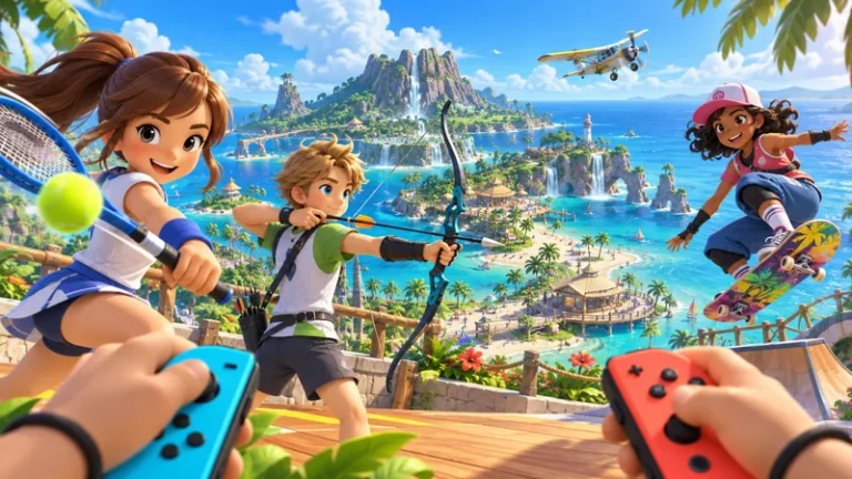 Switch Sports Resort illustrative tropical island sports scene